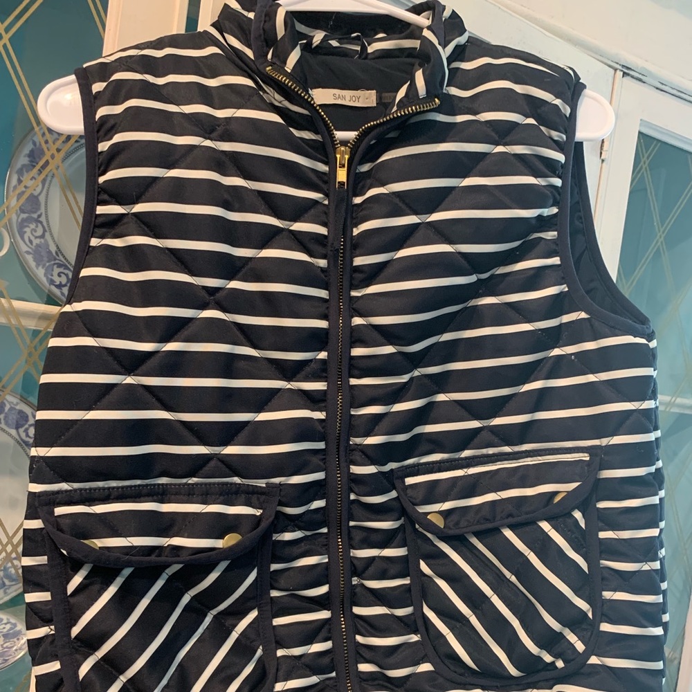 Blue & White stripped vest
